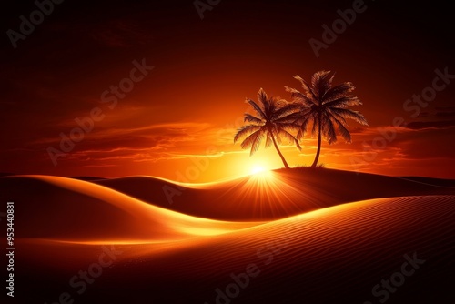 Serene desert oasis with palm trees, cool springs, desert tranquility, secluded respite, pencil sketch, high-quality, realistic :: sand dunes, camels, tranquil silence, desert serenity, oasis