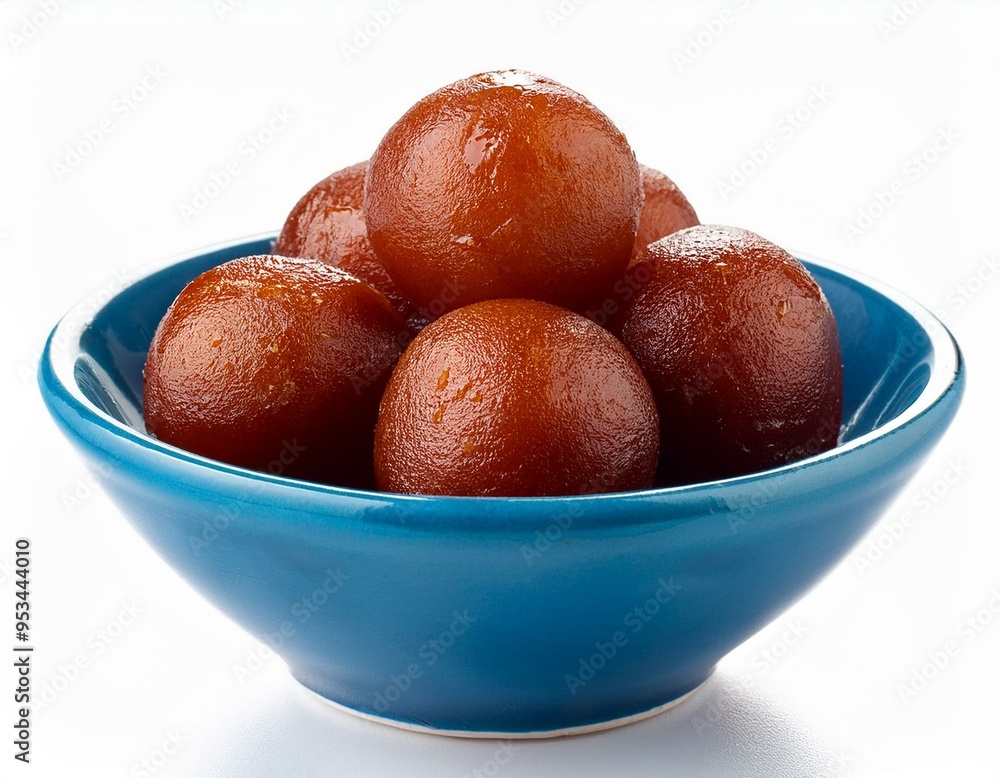Indian famous sweet food gulab jamun on white background Indian famous sweet food gulab jamun on white background