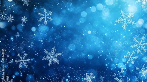 Wallpaper Mural blue christmas background with snowflakes  Torontodigital.ca
