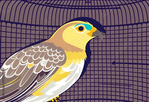Illustration of bird in the cage