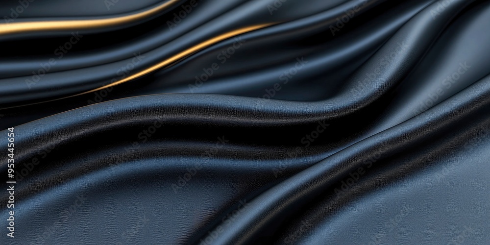 Fototapeta premium Shiny black metal foil background texture