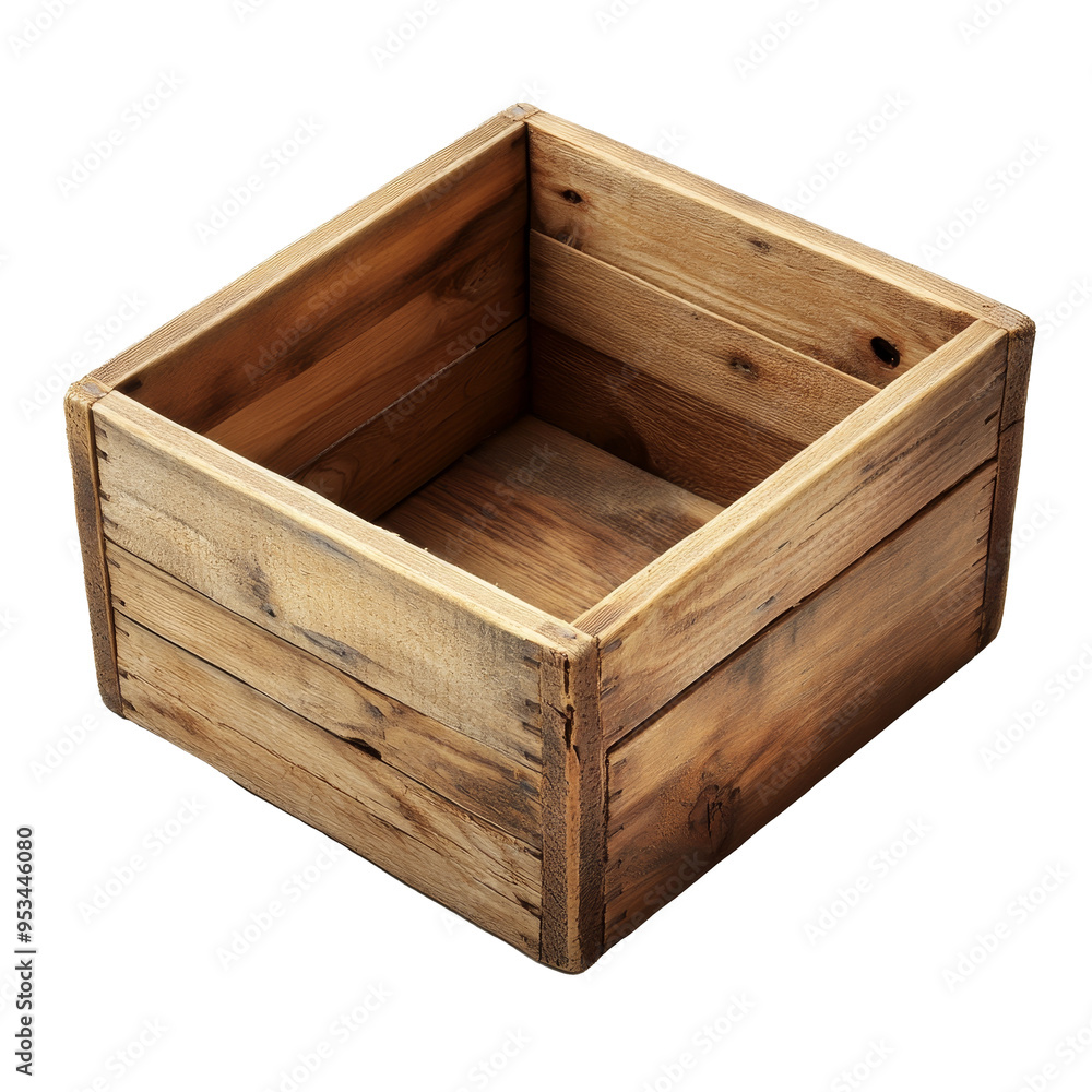 This wooden box features a plain design, highlighting its emptiness and rustic wood grain on a transparent background, empty wooden box on transparent background This wooden box features a plain design, highlighting its emptiness and rustic wood grain on a transparent background, empty wooden box on transparent background