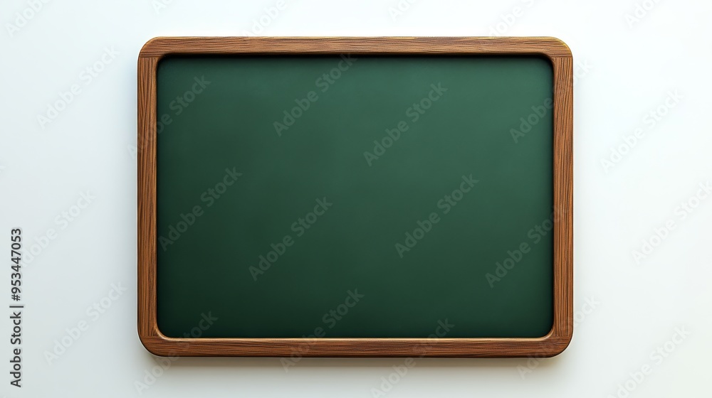 Green Chalkboard Mockup with Rounded Edges and Smooth Wooden Frame on White Background Green Chalkboard Mockup with Rounded Edges and Smooth Wooden Frame on White Background