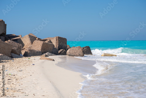 Mediterranean sea landscape in Egypt, Sahel, North coast