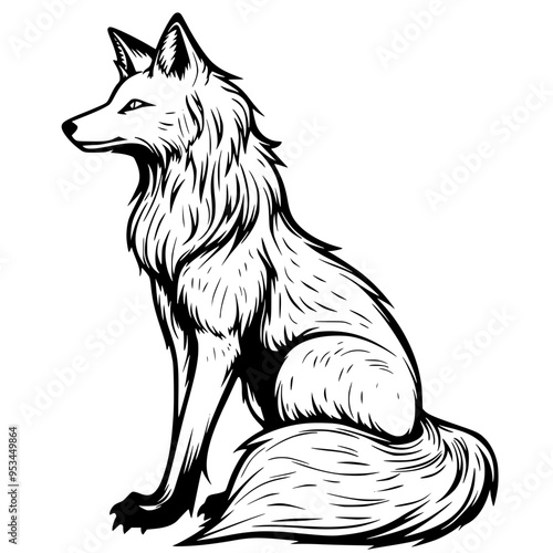 A standing fox vector illustration creative foxy vigilance design transparent background