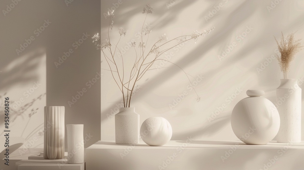 vase with flowers in white minimal style.. vase with flowers in white minimal style..
