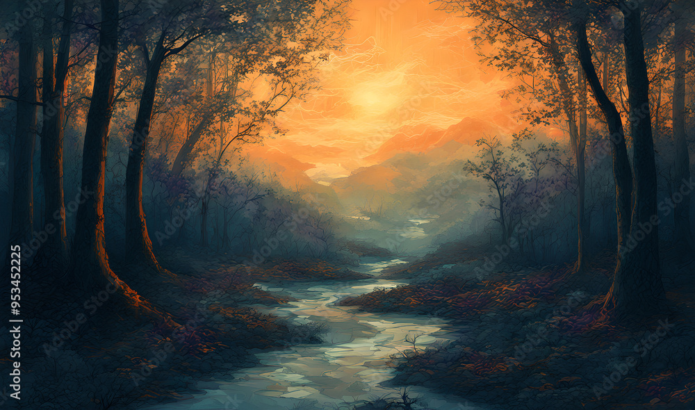 Fototapeta premium sunrise in the forest