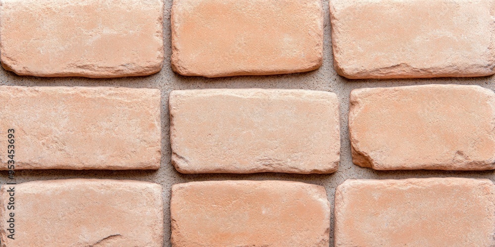 Fototapeta premium A wall made of red clay bricks in the background