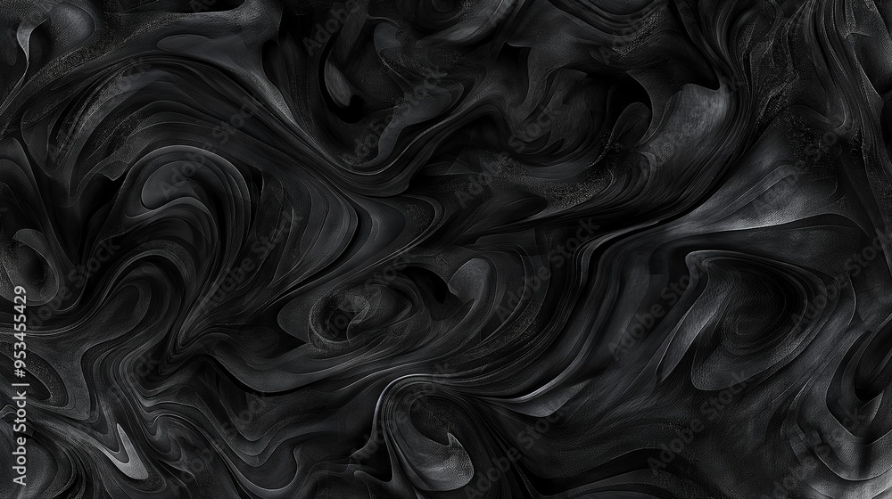 An abstract black watercolor canvas with swirling patterns, creating a visual that is both hypnotic and sophisticated. An abstract black watercolor canvas with swirling patterns, creating a visual that is both hypnotic and sophisticated.