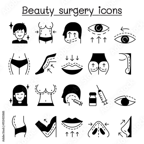 Plastic surgery icon set vector illustration graphic design