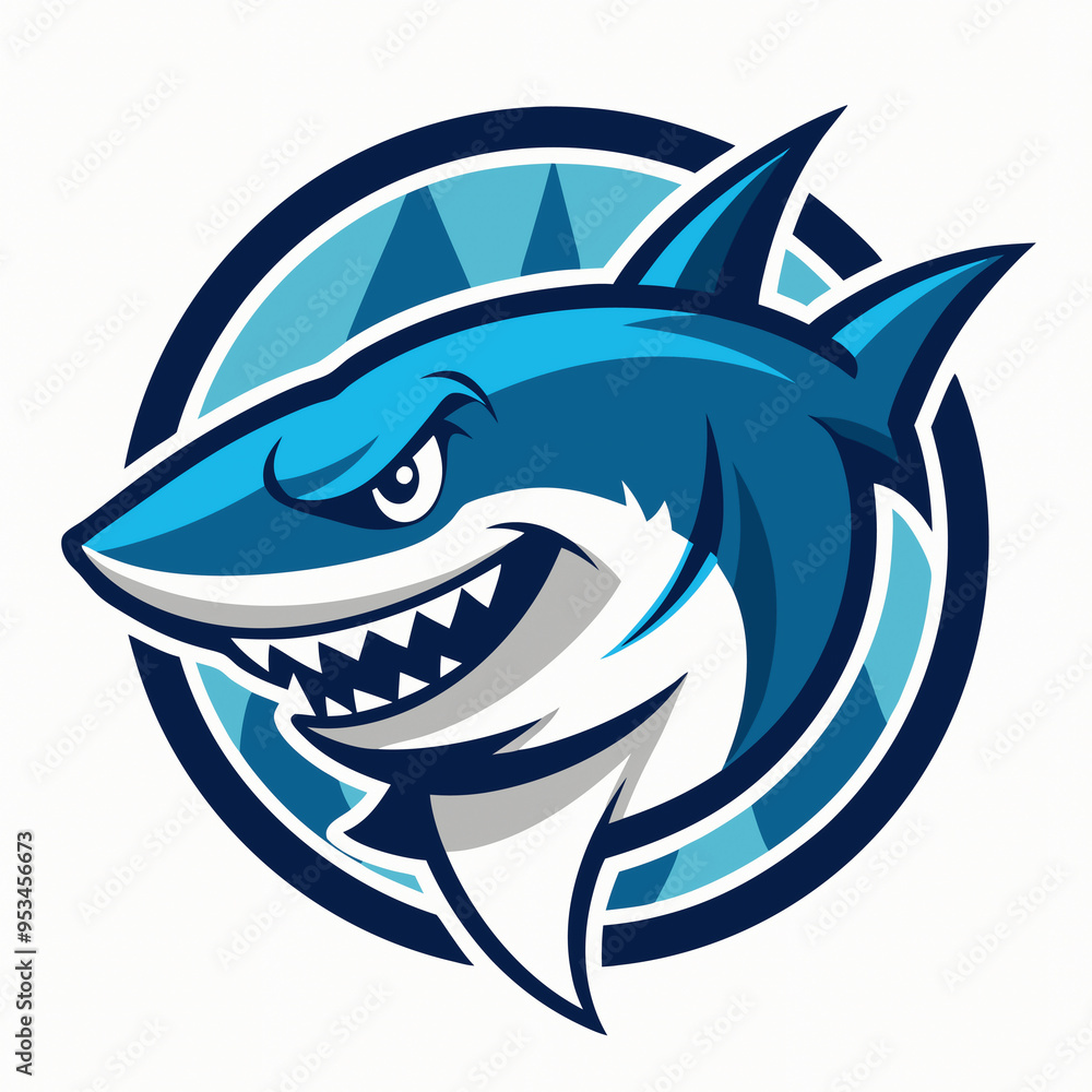 Bold Shark Head Logo: Eye-Catching Design for Posters and Banners, Artistic Shark Monogram: Unique Graphic for News Publications and Advertisements Bold Shark Head Logo: Eye-Catching Design for Posters and Banners, Artistic Shark Monogram: Unique Graphic for News Publications and Advertisements