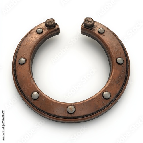 Rusty Metal Circle with Rivets.