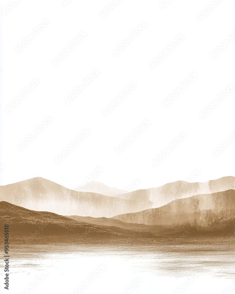 Obraz premium Textured mountain landscape in earthy tones