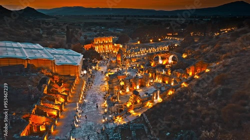 Aerial view of Ephesus ancient city ( Efes Antik kenti)