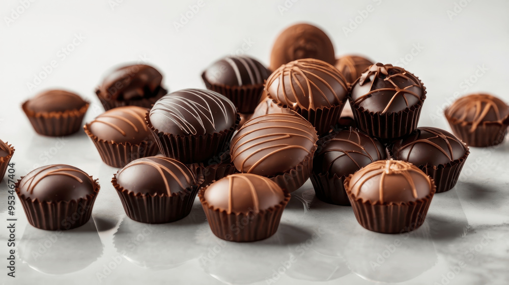 chocolate candies on white background chocolate candies on white background