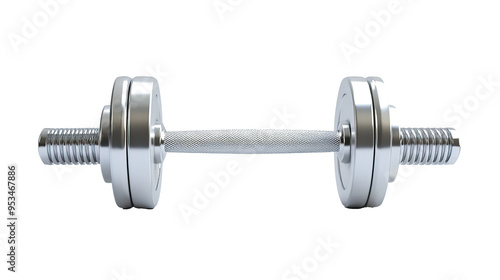 a barbell as element on isolated white background photo