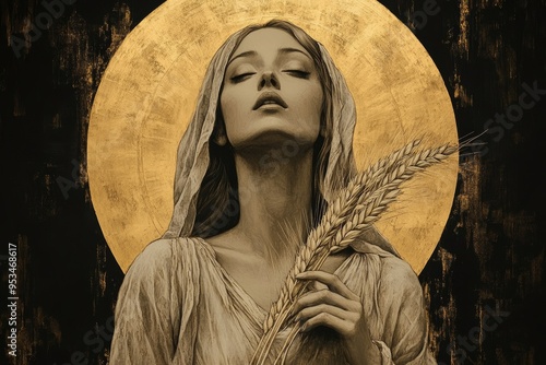 The Virgo zodiac symbol with a serene. Generative AI