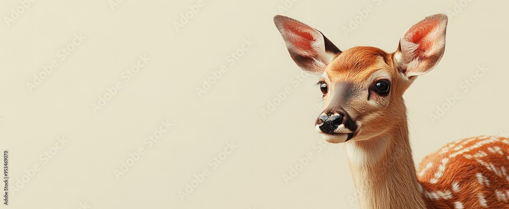 Minimalist World Animal Day Banner with Elegant Deer on Light Background Minimalist World Animal Day Banner with Elegant Deer on Light Background