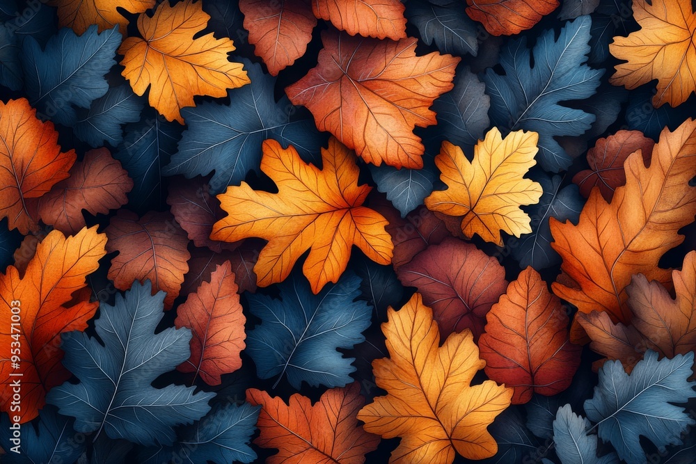 Autumn leaves, autumn mood. Generative AI Autumn leaves, autumn mood. Generative AI