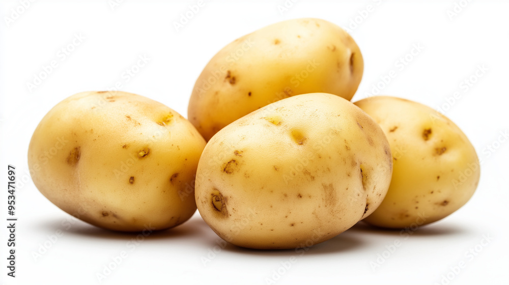 potatoes isolated on white background