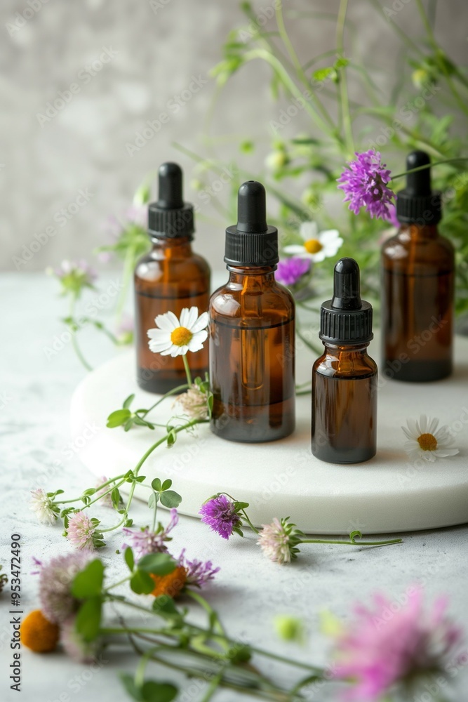 bottles of skincare serums bottles of skincare serums
