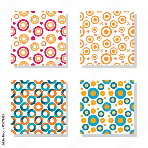 Seamless circle pattern in various sizes, perfect for backgrounds, textiles, and graphic design.