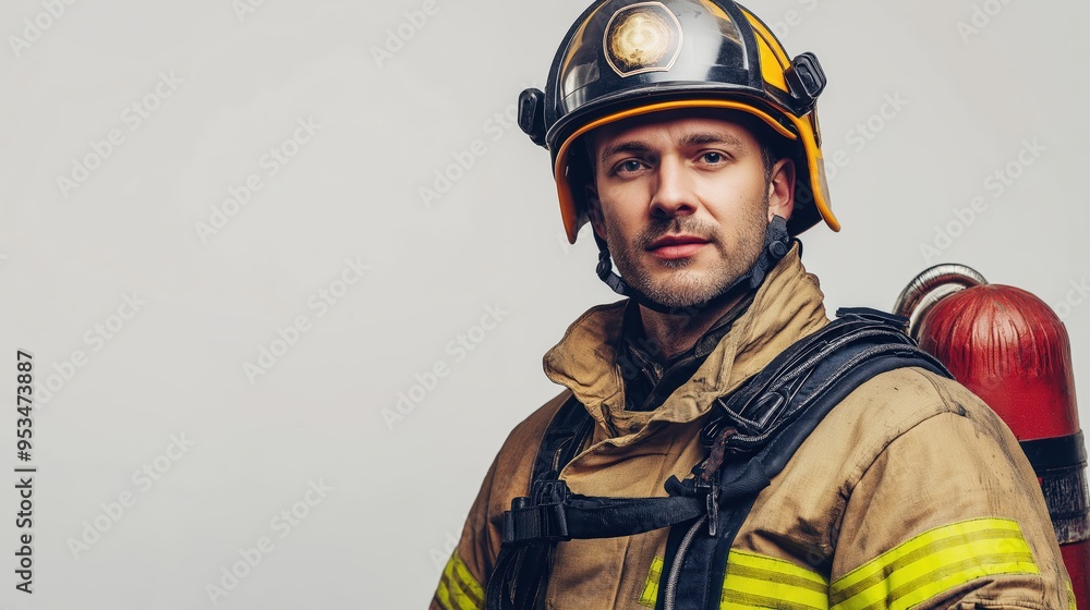 Fototapeta premium Fireman stock photo