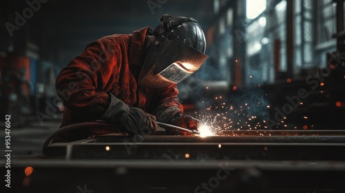 Welder Working in a Workshop