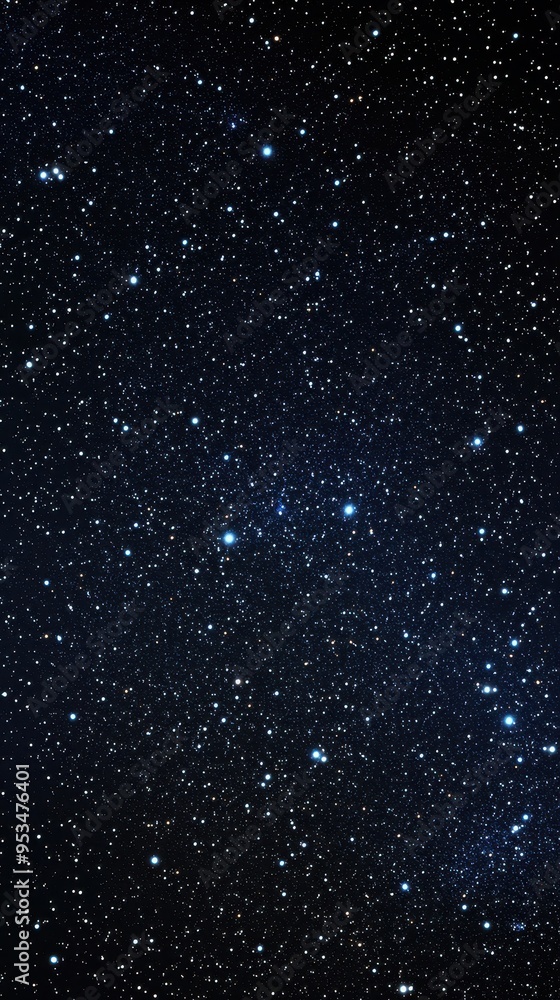 Fototapeta premium A clear, unblemished view of a starry night sky featuring a dense array of twinkling stars against a dark backdrop.