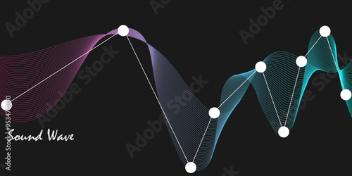 Abstract sound wave background. digital equaliser curve