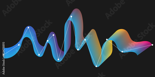 Abstract sound wave background. digital equaliser curve