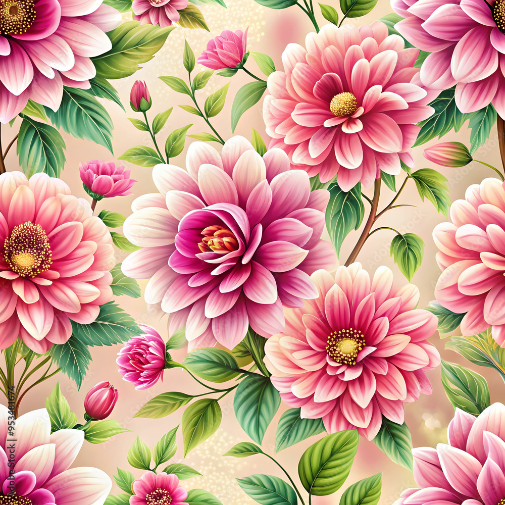 beautiful wallpaper with pink flowers. Pink Baroque Decoration beautiful wallpaper with pink flowers. Pink Baroque Decoration