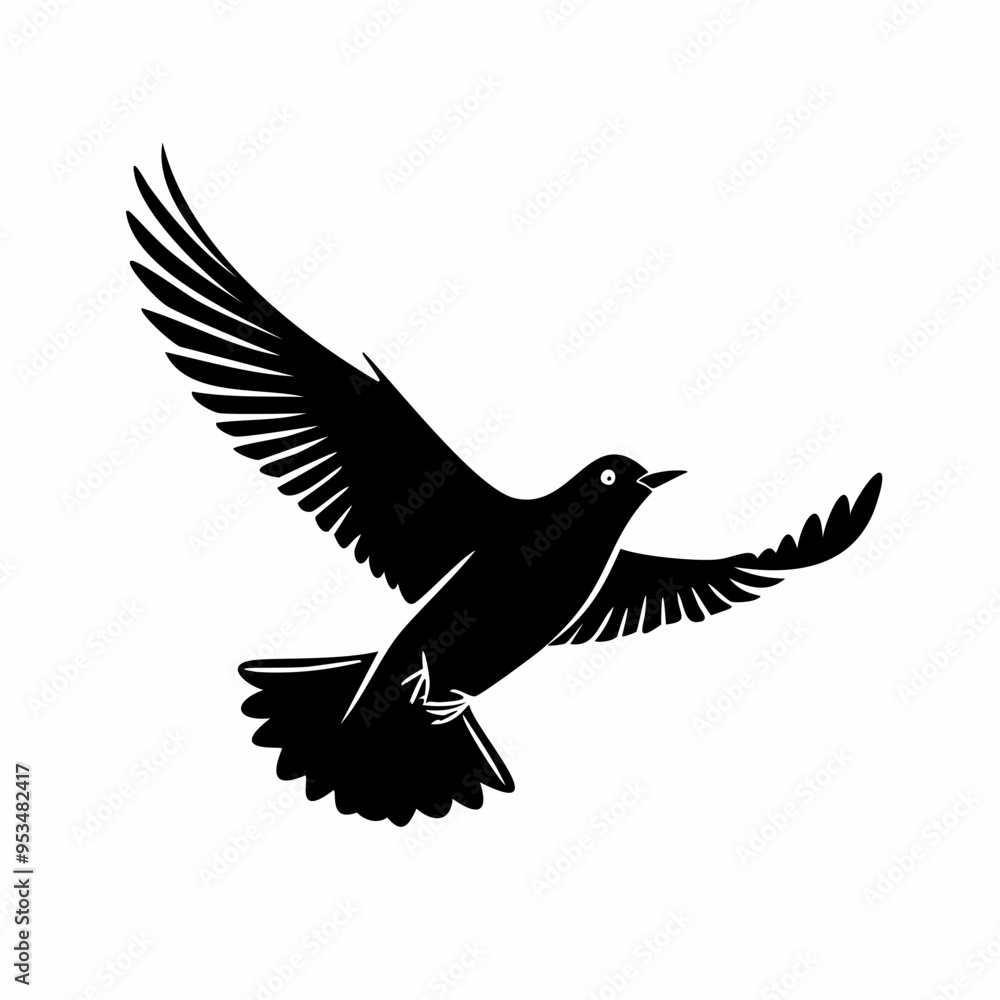 Obraz premium Flying bird silhouette. Vector illustration.