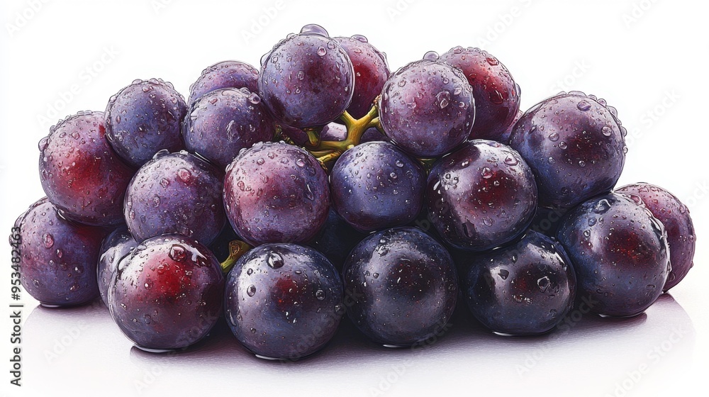 Fresh Cluster of Wet Grapes Generative AI Fresh Cluster of Wet Grapes Generative AI