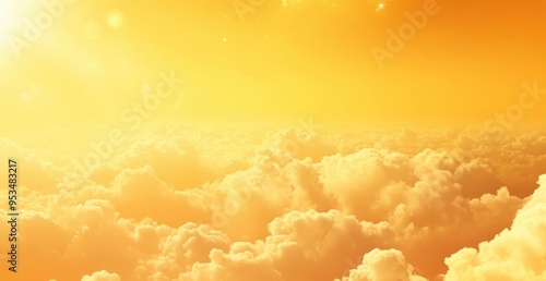 Fototapeta Naklejka Na Ścianę i Meble -  soft yellow sky with clouds in the background