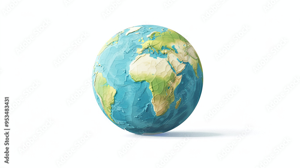 Naklejka premium artistic look planet earth map png white background, graphic element for motion graphics, population day, earth day, human diversity immigration concept, soft pastels, globe, global, paper cut out