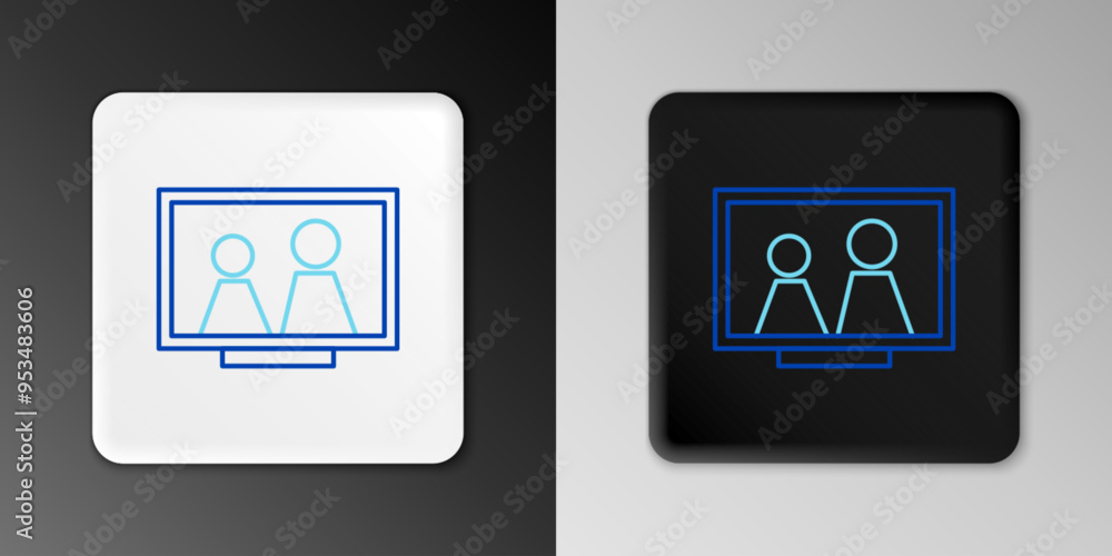 Line Picture frame on table icon isolated on grey background. Colorful outline concept. Vector Line Picture frame on table icon isolated on grey background. Colorful outline concept. Vector