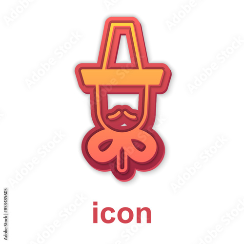 Gold Traditional korean hat icon isolated on white background. Vector