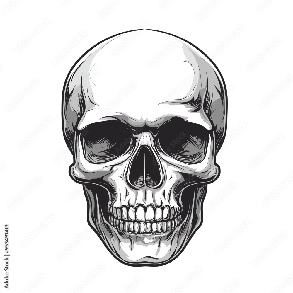 Skull Head illustration design using hat, viking, and smoke for resource design Skull Head illustration design using hat, viking, and smoke for resource design