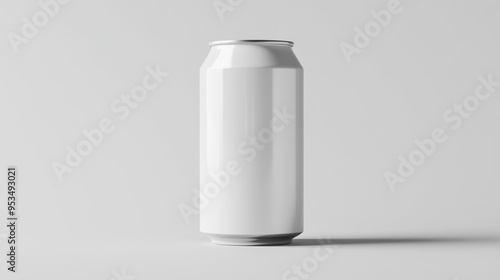 White blank soda can mockup 