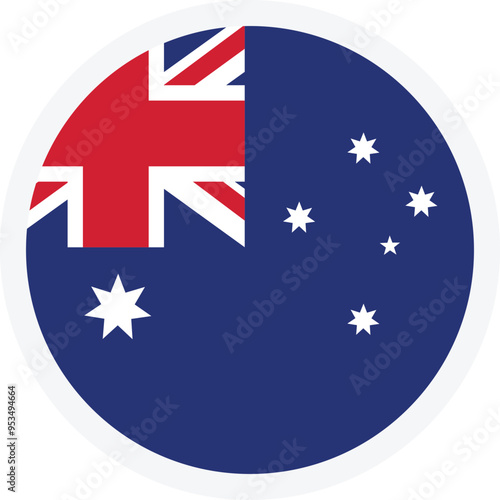 Flag of Australia. Flat round icon for apps, web design and UI