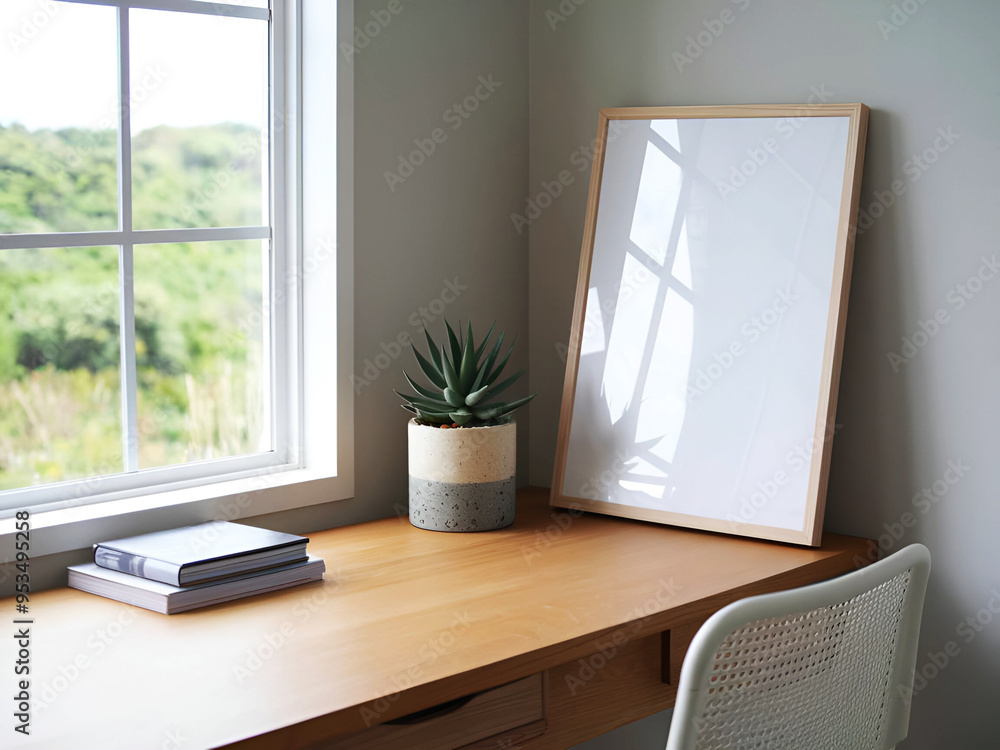 blank white poster frame mock-up. 3d render. blank white poster frame mock-up. 3d render.