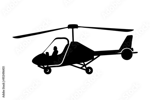 Gyrocopter silhouette  vector illustration 