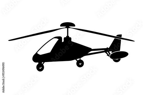 Gyrocopter silhouette  vector illustration 