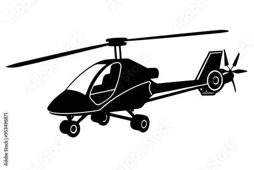 Gyrocopter silhouette  vector illustration 