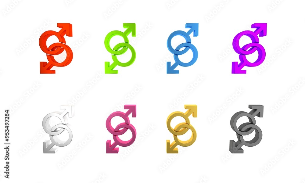 Colorful Male gender symbol icon isolated on white background. Minimalism concept. 3D render illustration Colorful Male gender symbol icon isolated on white background. Minimalism concept. 3D render illustration