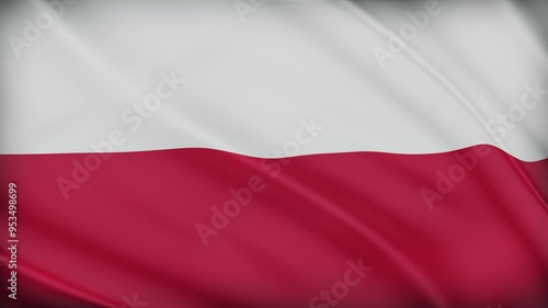 Poland Flag Waving in Full 4K Resolution. Realistic Closeup of the Poland Flag. 3840x2160 Full HD Footage of Poland National Flag.