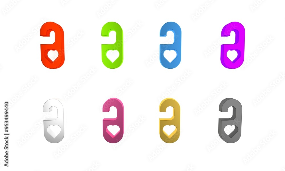 Colorful Please do not disturb with heart icon isolated on white background. 8 March. International Happy Women Day. Minimalism concept. 3D render illustration Colorful Please do not disturb with heart icon isolated on white background. 8 March. International Happy Women Day. Minimalism concept. 3D render illustration