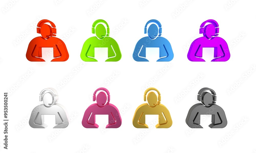 Fototapeta premium Colorful Student icon isolated on white background. Minimalism concept. 3D render illustration