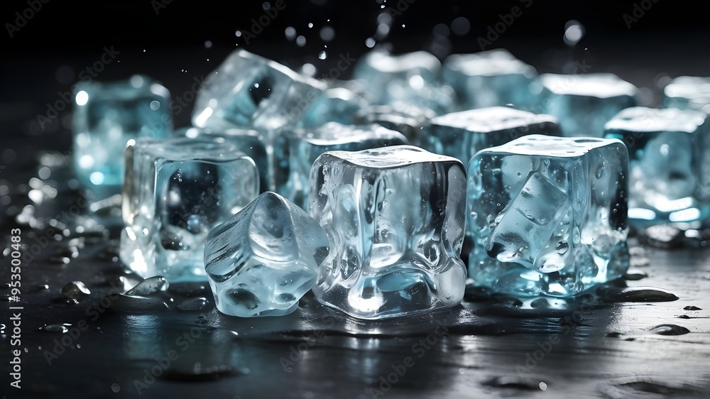 Ice cubes from pure water isolated on the background, group of frozen ice on the floor, water solid forming. Ice cubes from pure water isolated on the background, group of frozen ice on the floor, water solid forming.